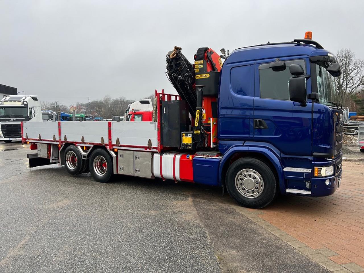 Scania G450 6x2 Brädgårdsbil Stor Kran, Båtstöttor Euro 6 2015 - Kran