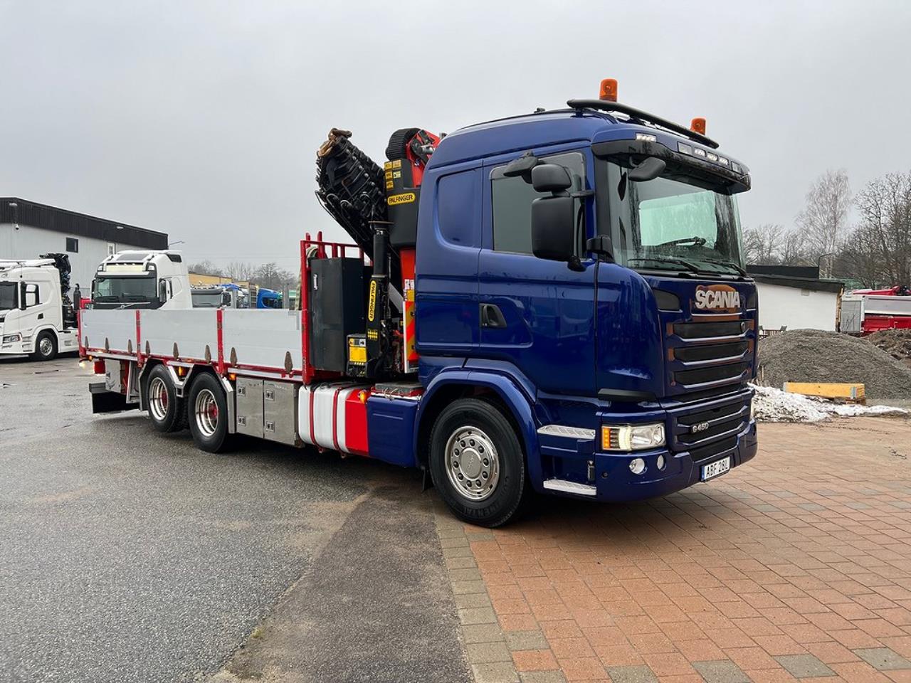 Scania G450 6x2 Brädgårdsbil Stor Kran, Båtstöttor Euro 6 2015 - Kran