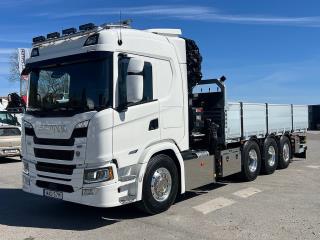 Scania G500 8x4*4 Tridem Brädgårdsbil Hiab 302 E6 Kran