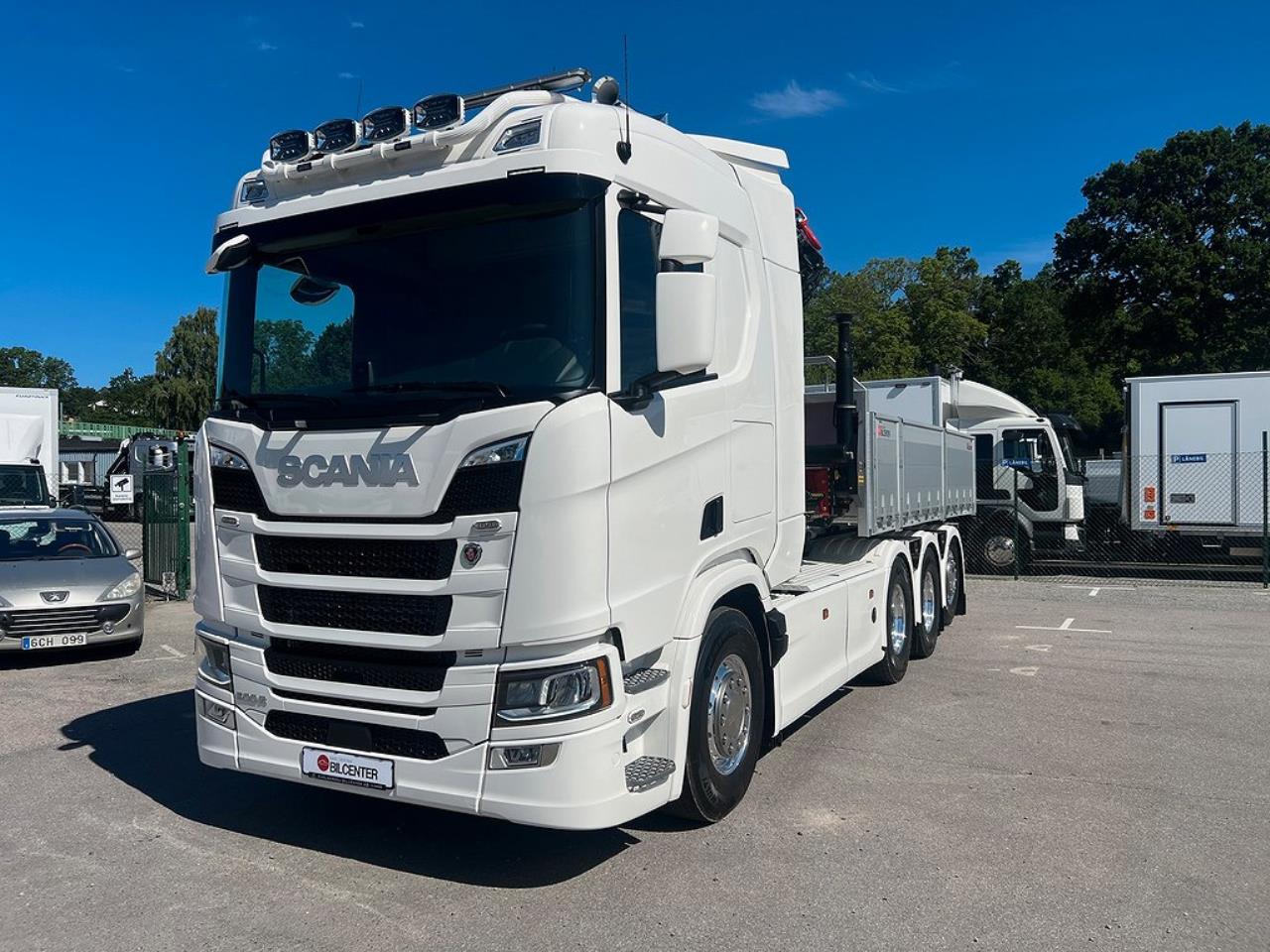 Scania R500 Tridem 26T Hiab Lastväxlare & Kranflak Palfinger 2025 - Kran