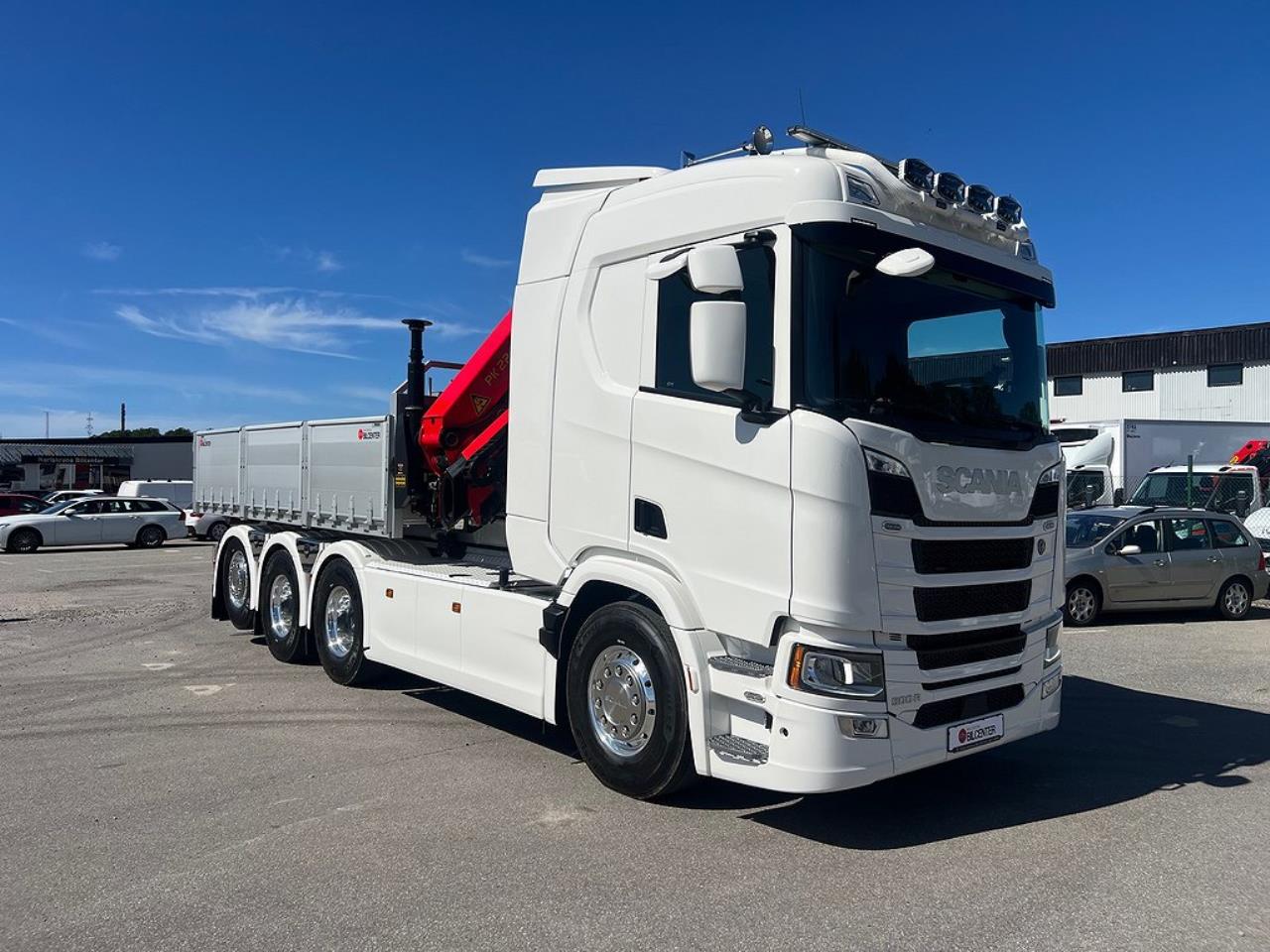 Scania R500 Tridem 26T Hiab Lastväxlare & Kranflak Palfinger 2025 - Kran