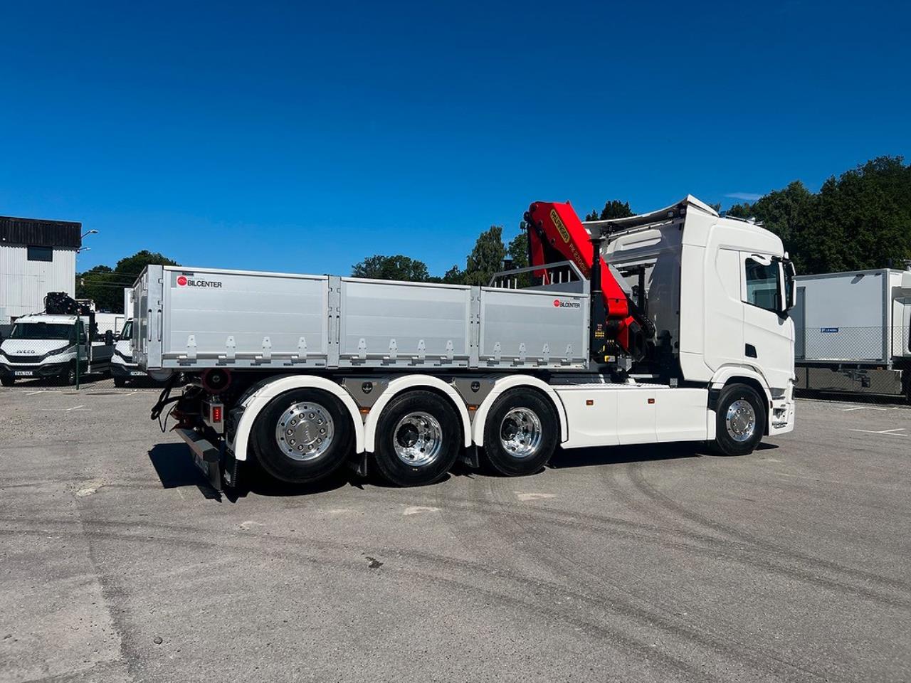 Scania R500 Tridem 26T Hiab Lastväxlare & Kranflak Palfinger 2025 - Kran
