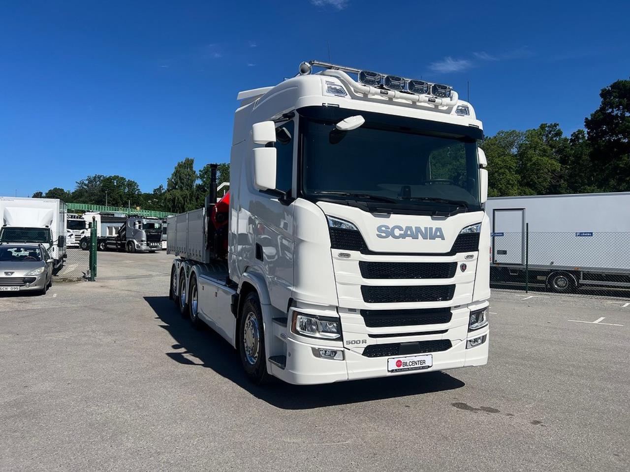 Scania R500 Tridem 26T Hiab Lastväxlare & Kranflak Palfinger 2025 - Kran