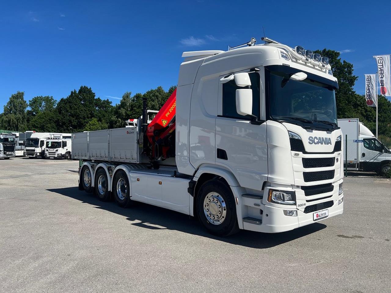 Scania R500 Tridem 26T Hiab Lastväxlare & Kranflak Palfinger 2025 - Kran