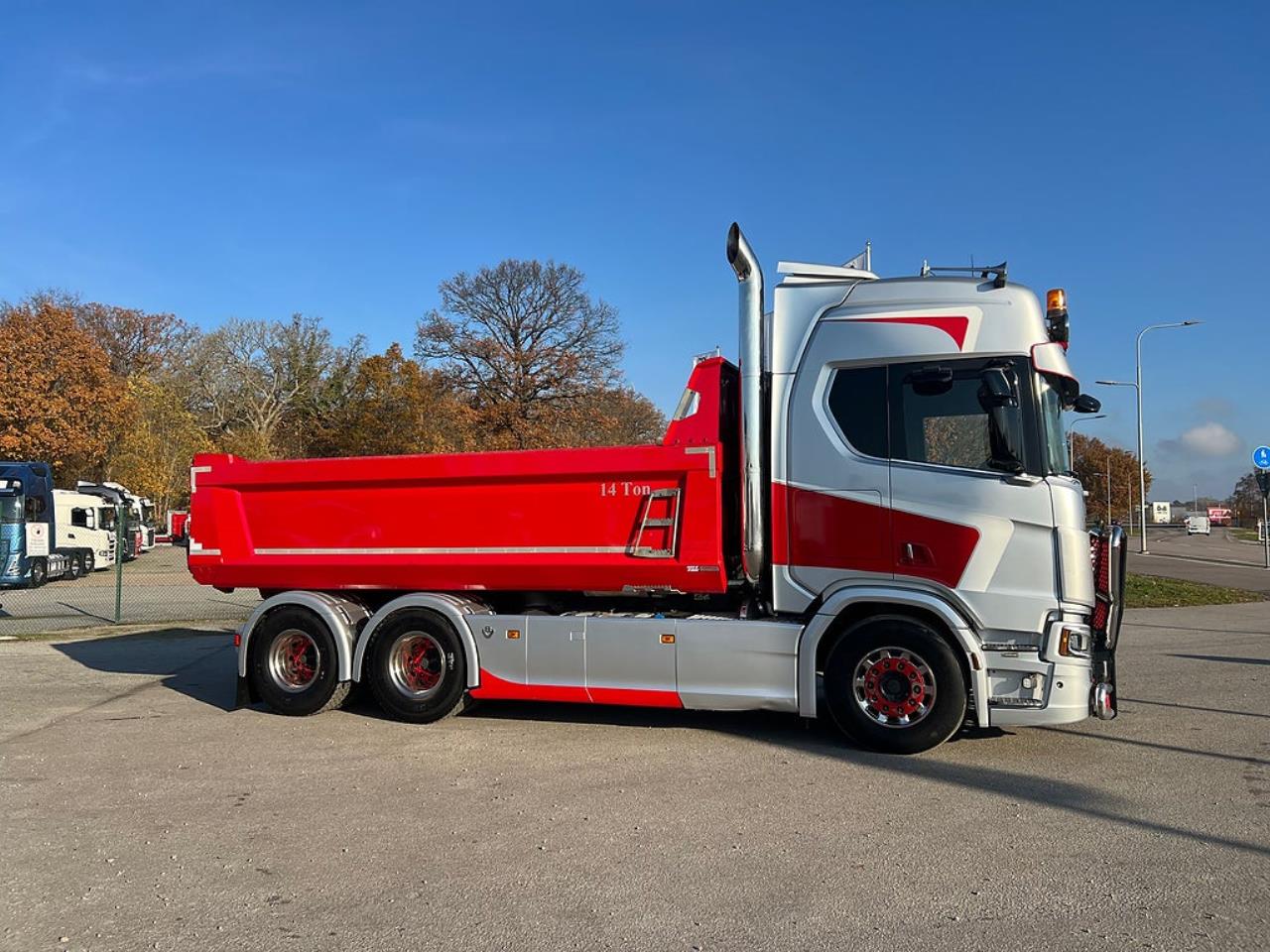 Scania R650 V8 6x4 Tippbil, Manuell, Cowboy inred, Euro 6 2020 - Tipp