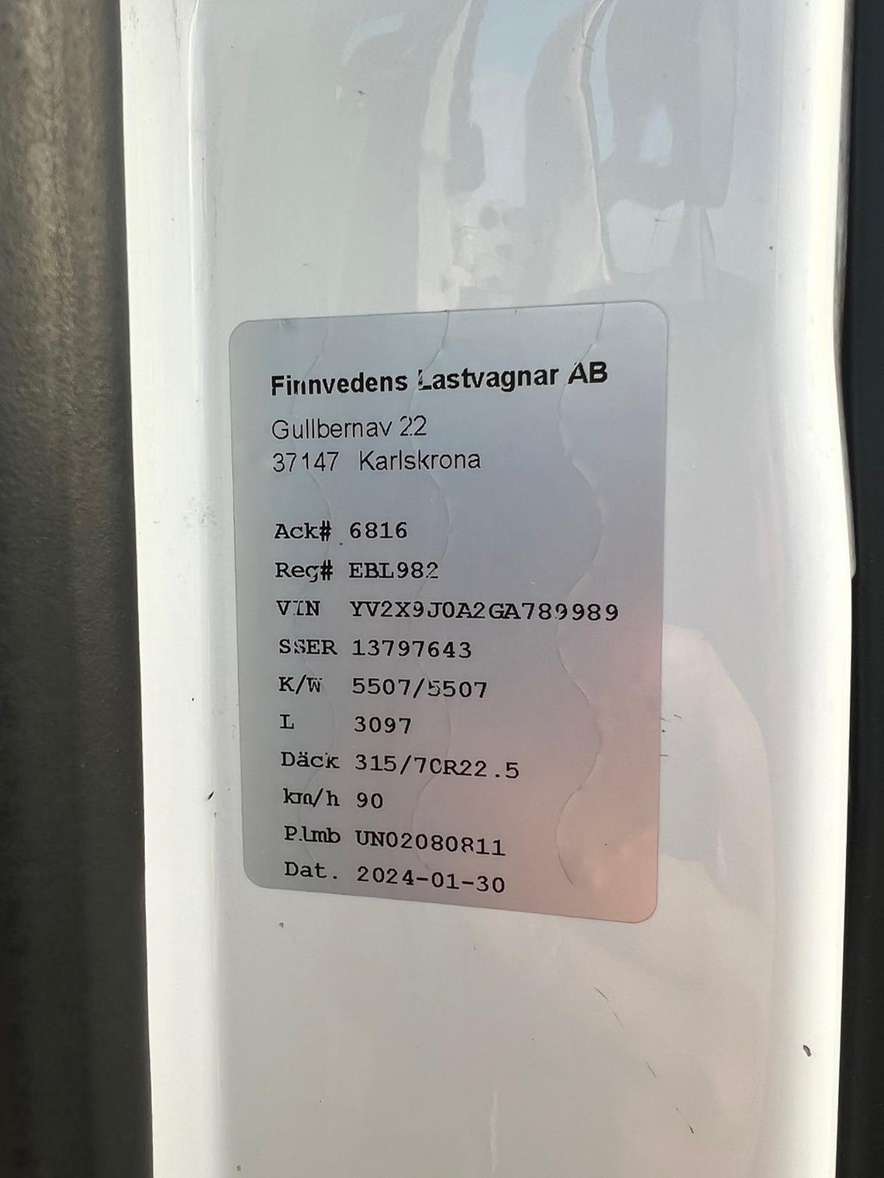 Volvo FM 330 4x2 Tipp & Kranbil, Plogutr, Kommunbil, Euro 6 2016 - Kran