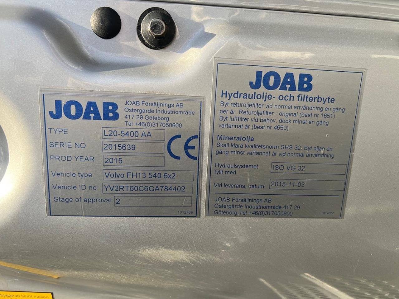 Volvo FH13 540 6x2 Lastväxlare, Full Boggie, Euro 6 2016 - Krok/Lastväxlare