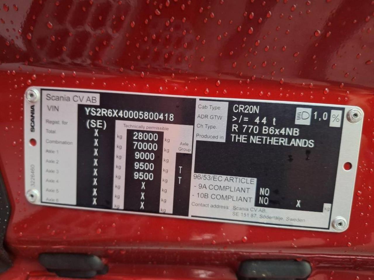 Scania R770 LB6x4 2025 - Enbart chassi