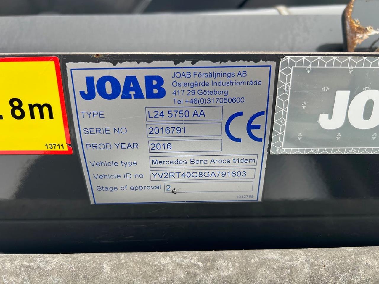 Mercedes-Benz Arocs 3251 8x4*4 Lastv&auml;xlare, ADR Klassad, Euro 6 2016 - Krok/Lastv&auml;xlare
