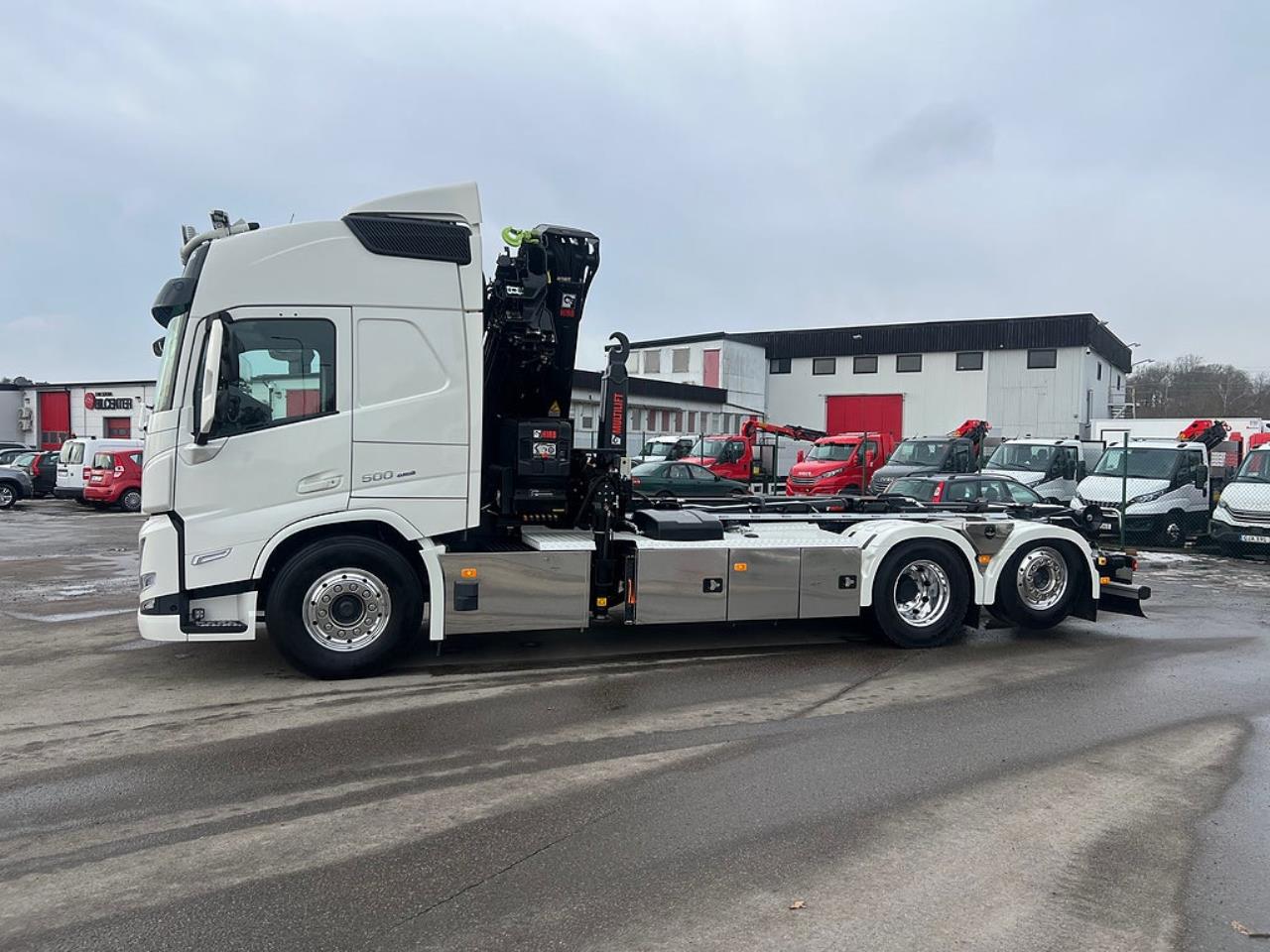 Volvo FM13 500 6x2*4 Kranv&auml;xlare Hiab Kran Komplett Skopa & Flak 2024 - Kran
