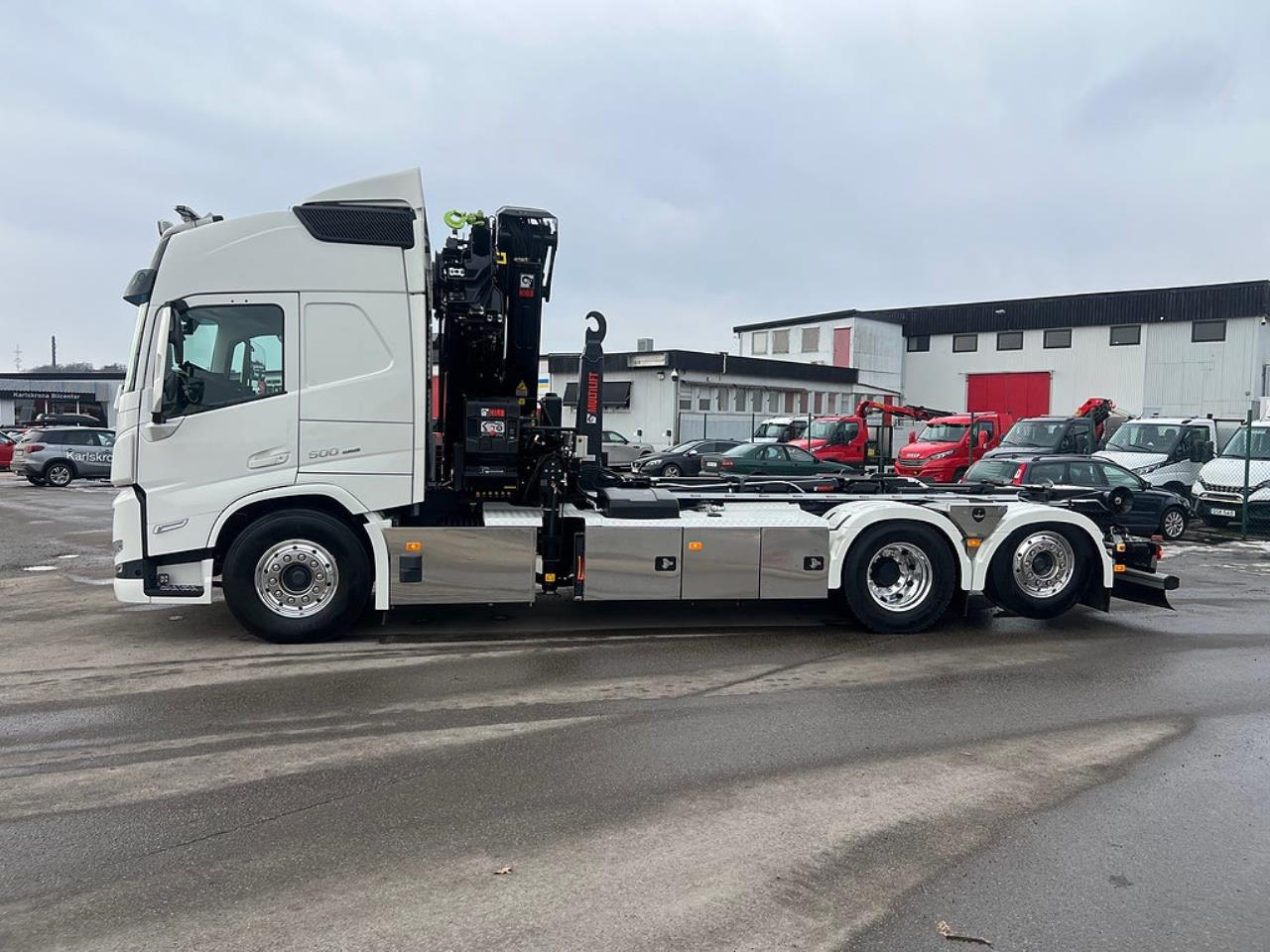 Volvo FM13 500 6x2*4 Kranv&auml;xlare Hiab Kran Komplett Skopa & Flak 2024 - Kran