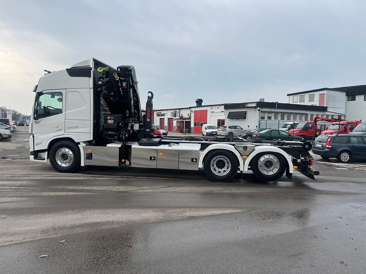 Volvo FM13 500 6x2*4 Kranv&auml;xlare Hiab Kran Komplett Skopa & Flak 2024 - Kran
