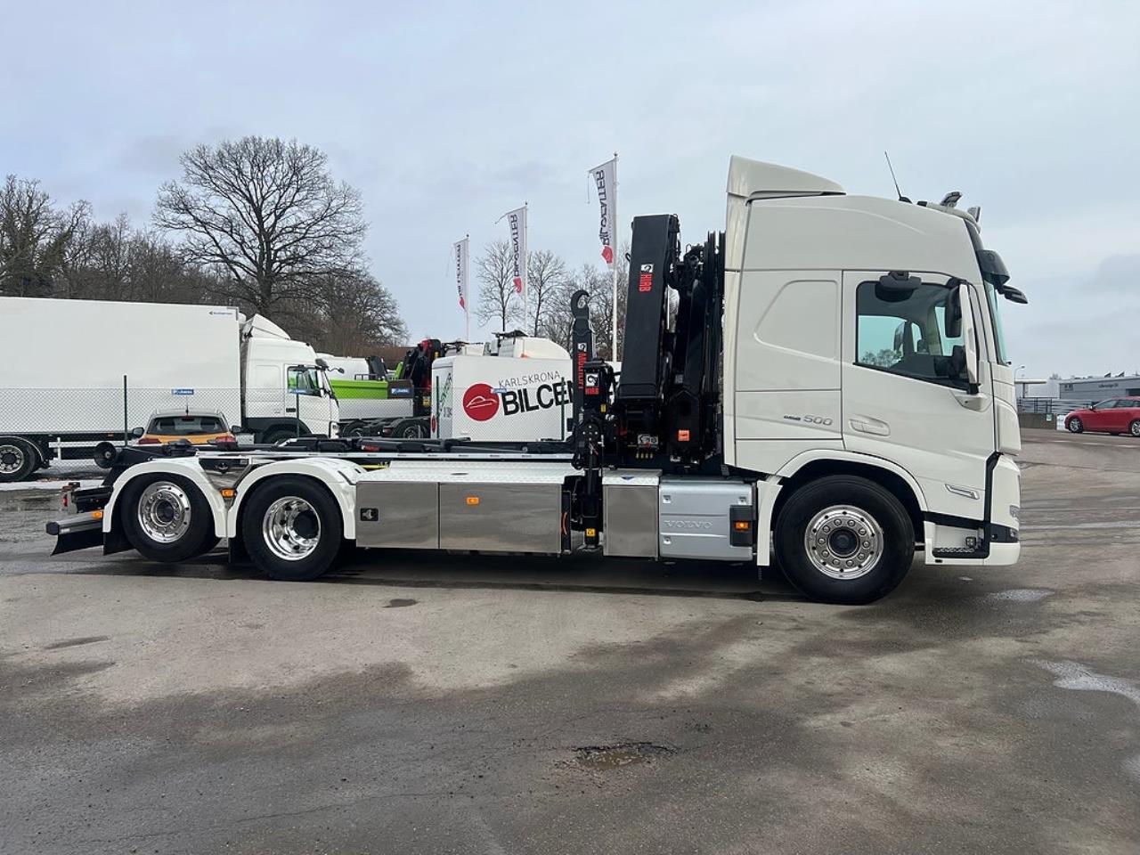 Volvo FM13 500 6x2*4 Kranv&auml;xlare Hiab Kran Komplett Skopa & Flak 2024 - Kran