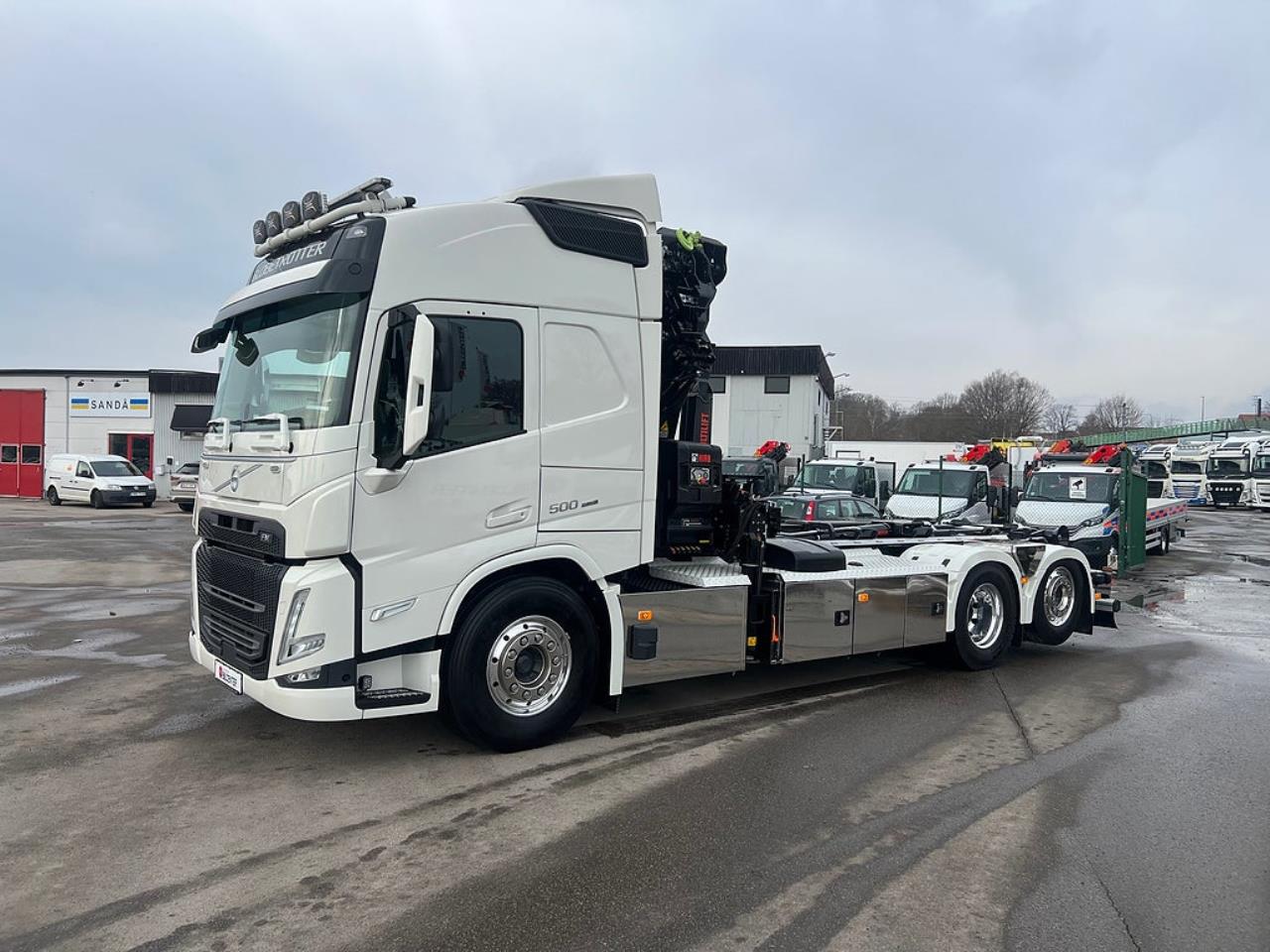 Volvo FM13 500 6x2*4 Kranv&auml;xlare Hiab Kran Komplett Skopa & Flak 2024 - Kran