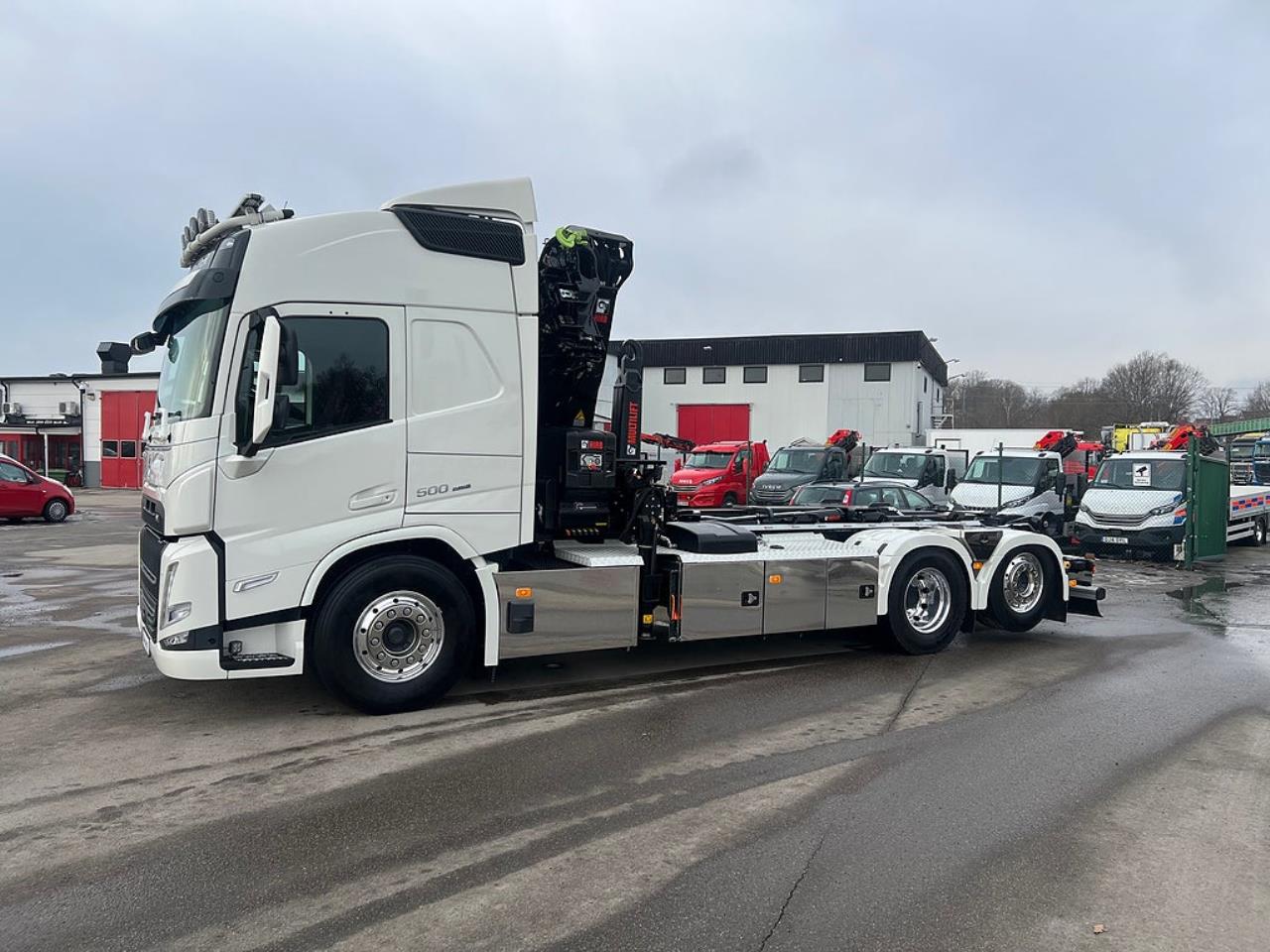 Volvo FM13 500 6x2*4 Kranv&auml;xlare Hiab Kran Komplett Skopa & Flak 2024 - Kran