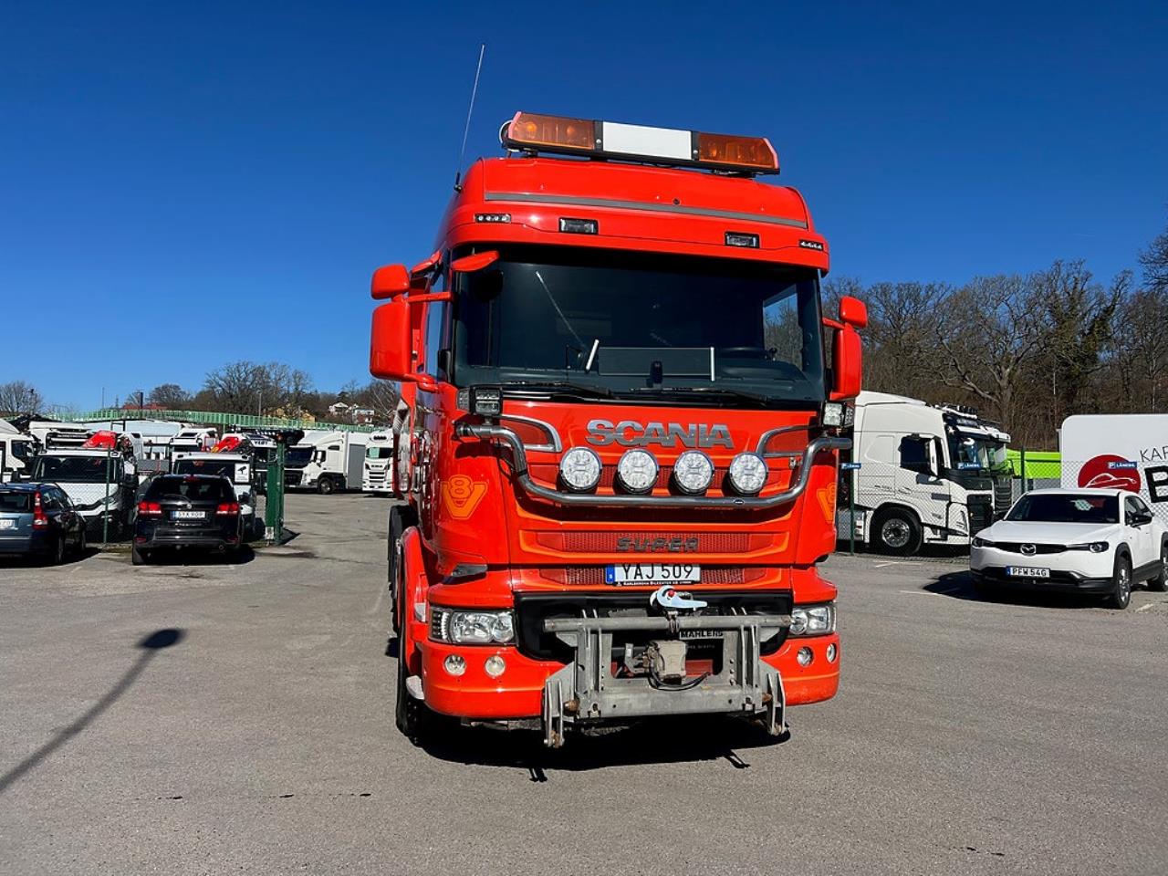 Scania R520 V8 8x4*4 Tridem Tippbil, Plogutrustad 2016 - Tipp