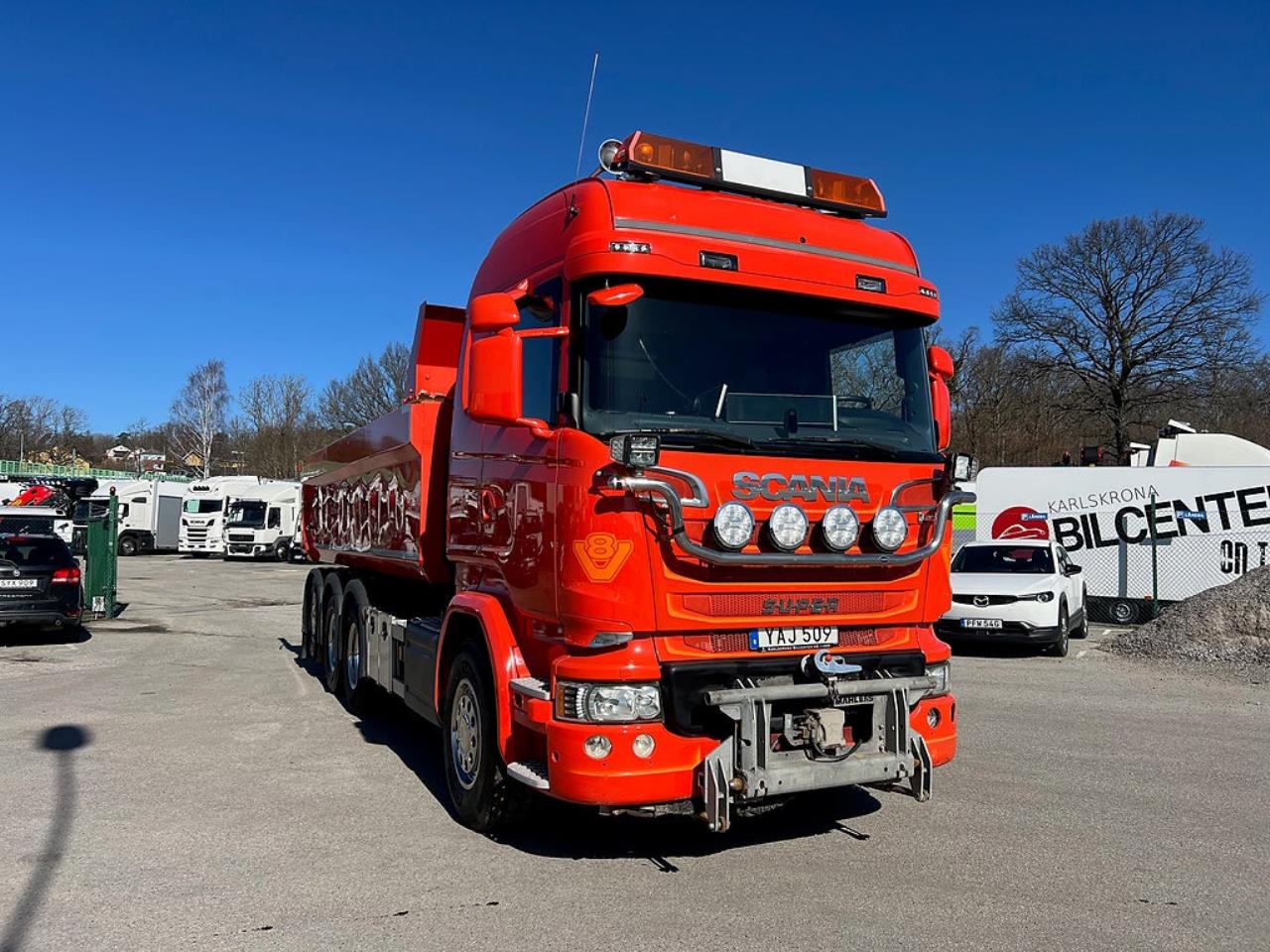 Scania R520 V8 8x4*4 Tridem Tippbil, Plogutrustad 2016 - Tipp