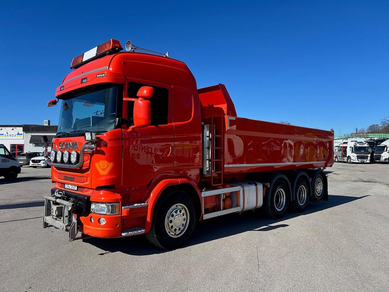 Scania R520 V8 8x4*4 Tridem Tippbil, Plogutrustad 2016 - Tipp