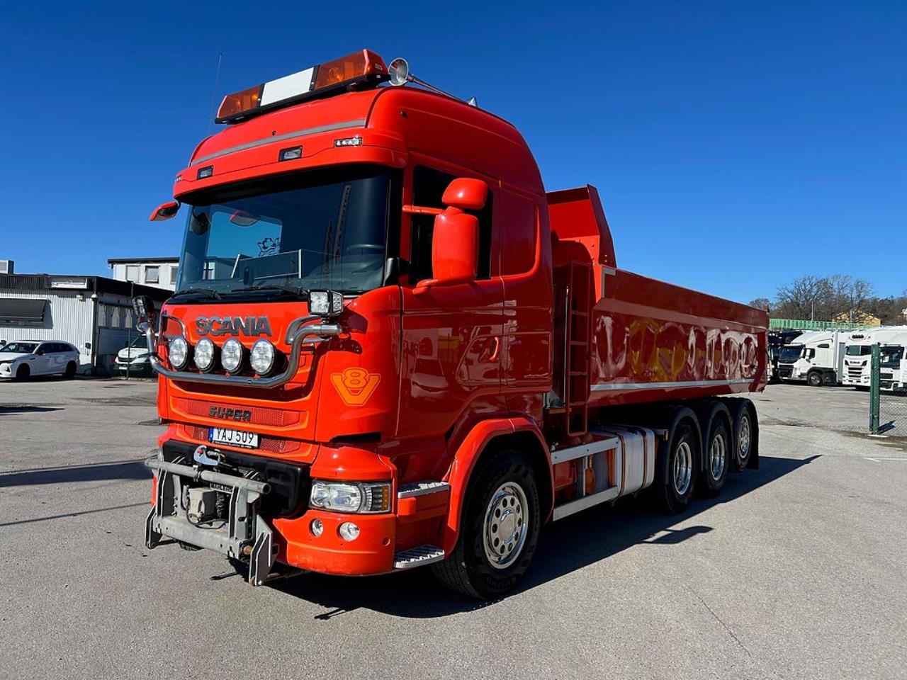 Scania R520 V8 8x4*4 Tridem Tippbil, Plogutrustad 2016 - Tipp