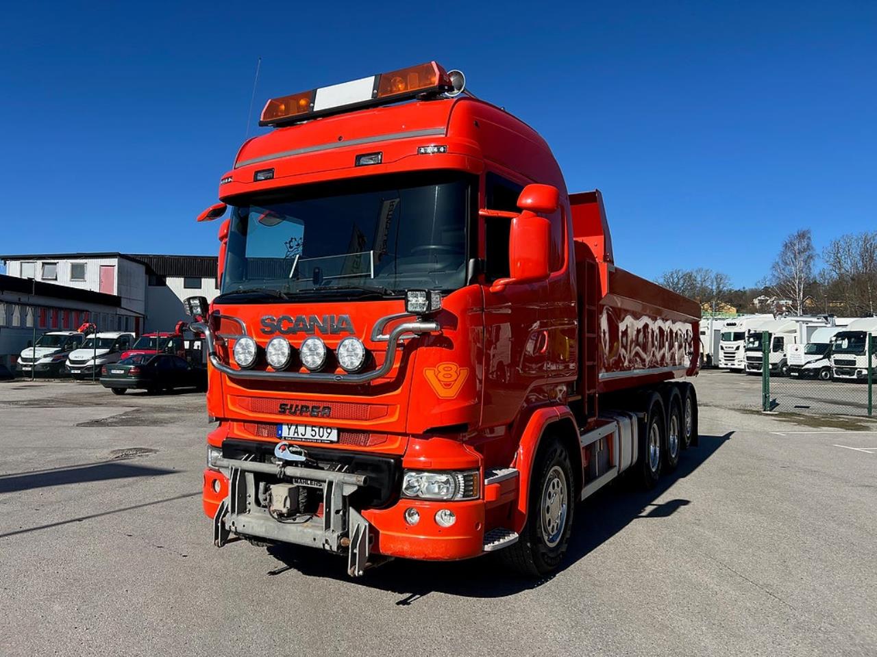 Scania R520 V8 8x4*4 Tridem Tippbil, Plogutrustad 2016 - Tipp