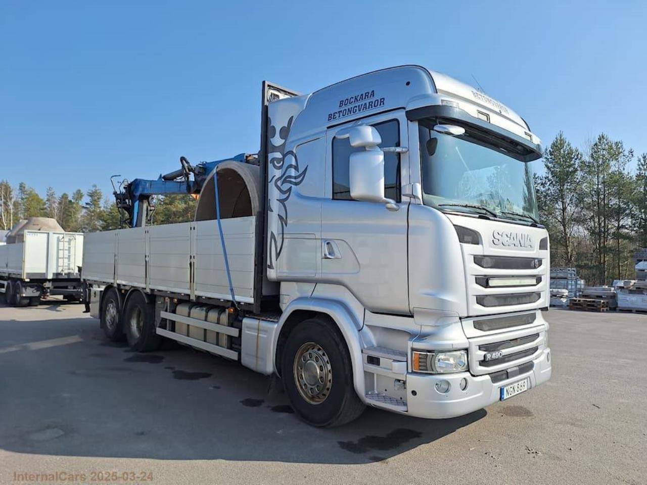 Scania R490 Flak & Kran Flak & Kranbil 2016 - Flak